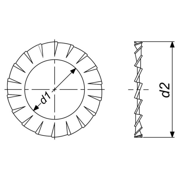 External Serrated Lock Washer DIN 6798 A - Image 3