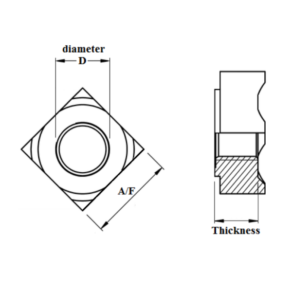 Square Weld Nut DIN 928 - Image 3