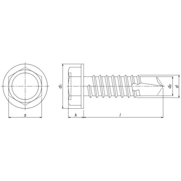 Hex Head Self Drilling Screw with Washer DIN 7504 K - Image 3
